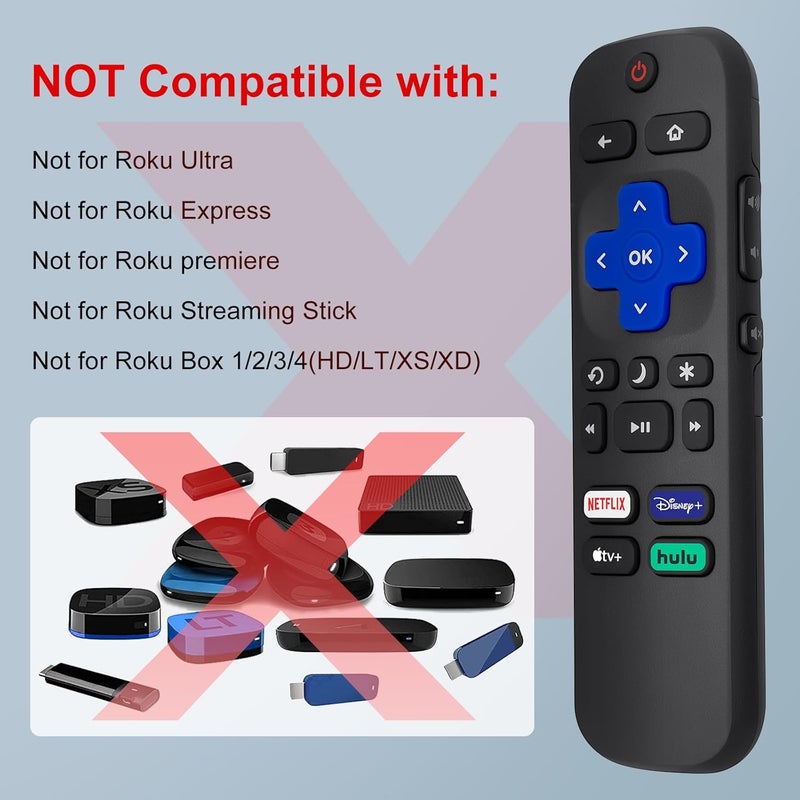 OMAIC Replacement for Roku-TV-Remote, Compatible for Hisense/Onn/Sharp Roku Series Smart TVs【Pack of 2】 - Image 3